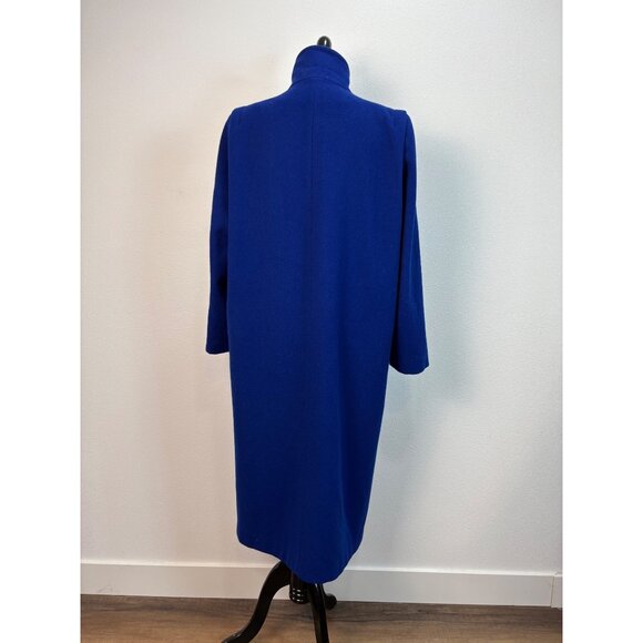 VTG Forecaster Of Boston Womens Blue Wool Long Double-Breasted Coat 13/14 USA - Picture 2 of 14
